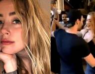 Imagen de archivo de Amber Heard, junto a una captura del viral video donde danza junto a un joven latino.