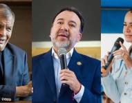 De izquierda a derecha: Rafael Correa, Pabel Muñoz y Marcela Aguiñaga.