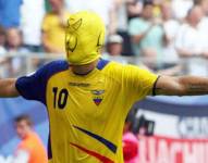 Jaime Iván Kaviedes celebra su gol ante Costa Rica en el Mundial 2006