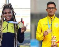 Angie Palacios y Daniel Pintado, los abanderados de Ecuador en los Panamericanos Santiago 2023.