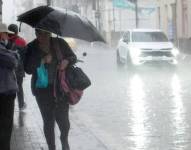 Imagen referencial de la lluvia en Quito.
