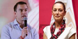El presidente ecuatoriano Daniel Noboa y la mandataria electa de México, Claudia Sheinbaum.