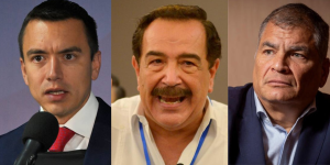 Daniel Noboa, Jaime Nebot y Rafael Correa son los líderes de las organizaciones políticas que pactaron en la Asamblea.