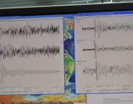 Imagen de la pantalla de un sismógrafo.