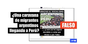 La foto de una caravana de migrantes no muestra a argentinos llegando a Perú, fue tomada en Eslovenia