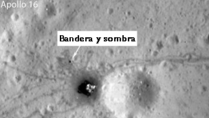 Banderas que resisten en pie sobre la Luna