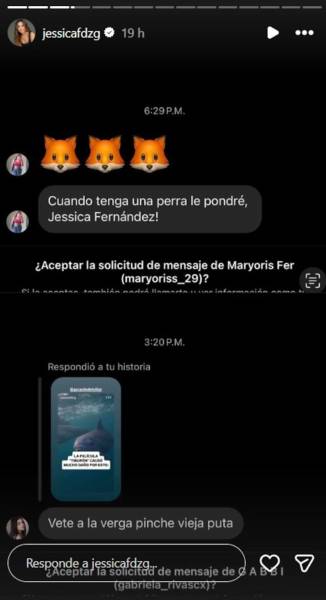 Parte de los mensajes de odio dirigidos hacia Jessica Fernández.