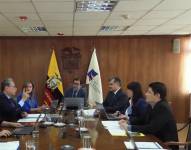 Los jueces de la Corte Constitucional durante una sesión.