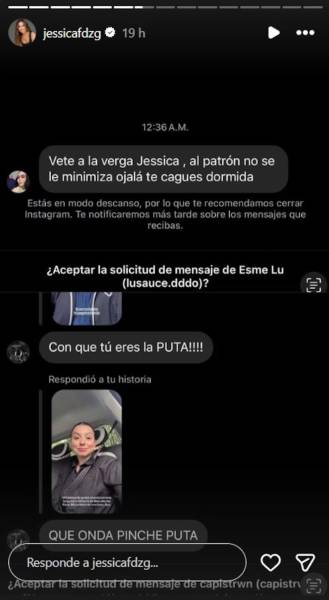 Parte de los mensajes de odio dirigidos hacia Jessica Fernández.