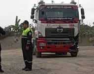 El cabezal fue retirado por los agentes de un inmueble en la vía a Daule, en Guayaquil. Su hallazgo es clave dentro de la investigación del mortal accidente de tránsito.