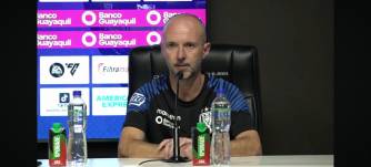 El entrenador de Independiente del Valle, Javier Rabanal, en rueda de prensa