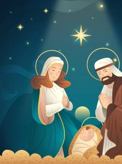 Foto animada sobre el nacimiento de Jesús.