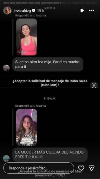 Parte de los mensajes de odio dirigidos hacia Jessica Fernández.