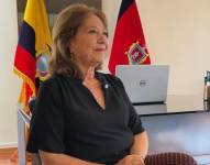 La ministra de Cultura, María Elena Machuca, durante la entrevista con Ecuavisa.com.