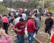 Enfrentamientos con manifestantes de comunidades rurales en Alausí.
