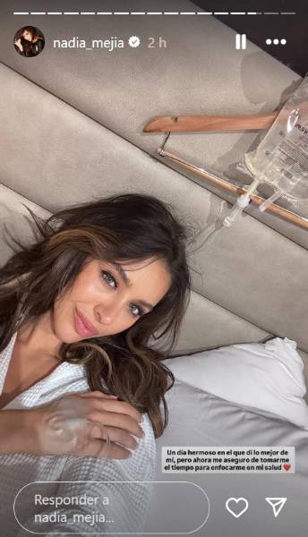 Una de las historias que Nadia Mejía subió a su red social Instagram.