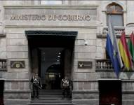 Exteriores del Ministerio de Gobierno en el centro de Quito.