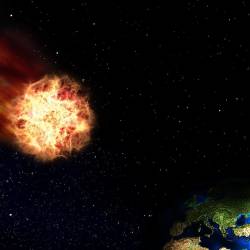 Imagen referencial. Meteorito en dirección a la Tierra.