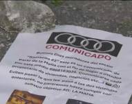 Imagen de un panfleto extorsivo en Samanes 2, Guayaquil.