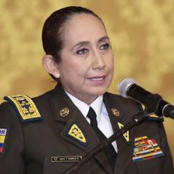 Imagen de Tannya Varela cuando fue posesionada como comandante general de la Policía en marzo de 2023.