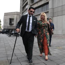 Quito, 3 de abril de 2025. El abogado Washington Andrade y su entonces clienta, la jueza Nubia Vera.