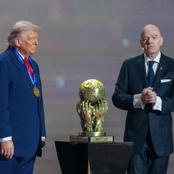El presidente de Estados Unidos, Donald Trump, y el presidente de la FIFA, Gianni Infantino.