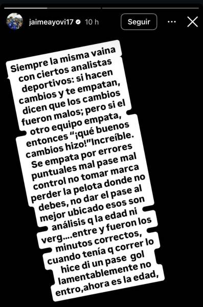 Jaime Ayoví: Siempre es la misma vaina con ciertos analistas deportivos