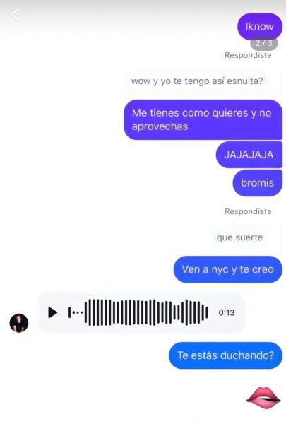 Capturas de pantalla de la conversación entre Beéle y Thania