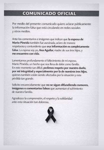 Ana Aguilar: La esposa (de Mario Pineida) soy yo y me encuentro con vida