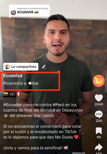 Forma rápida de encontrar el comentario de Ibai con la bandera de Ecuador.