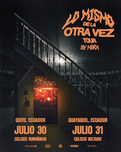 Promocional del concierto de Mora con sus fechas de presentación.