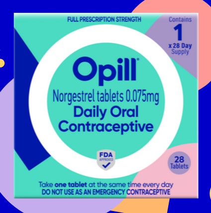 Paquete de pastillas anticonceptivas para un mes.