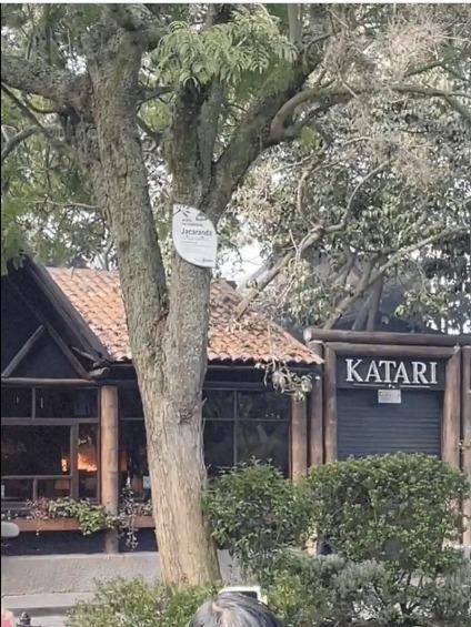 Imagen del incendio en los exteriores del bar.