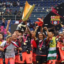 Jugadoras de Barcelona SC campeonas de la Superliga Femenina