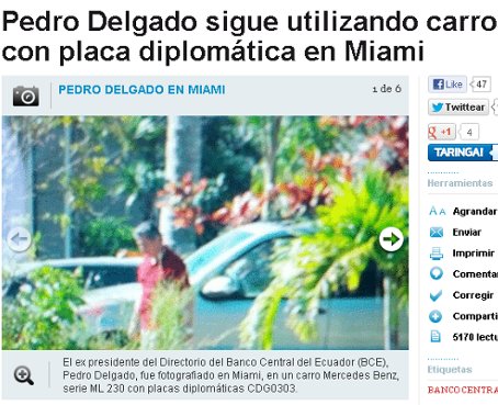 Delgado sigue usando auto con placas diplomáticas en Miami