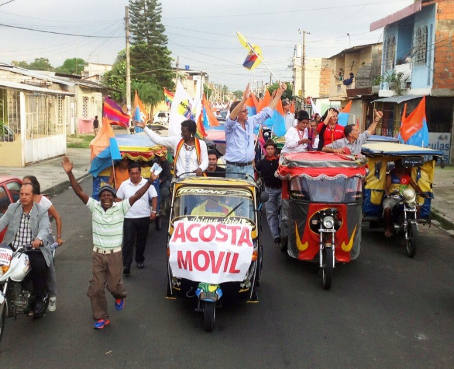 Alberto Acosta cerró esta tarde su campaña en Guayaquil