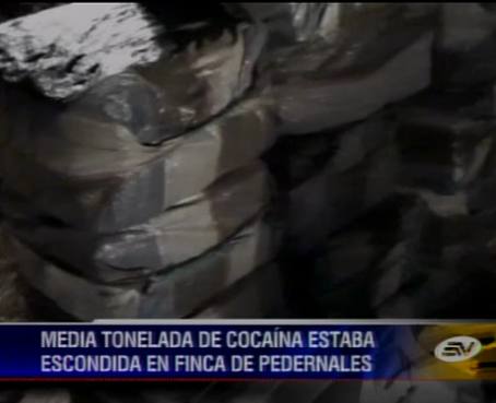 Media tonelada de cocaína fue decomisada en una finca de Manabí