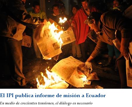Ecuador vive una crisis de libertad de prensa, dice el IPI