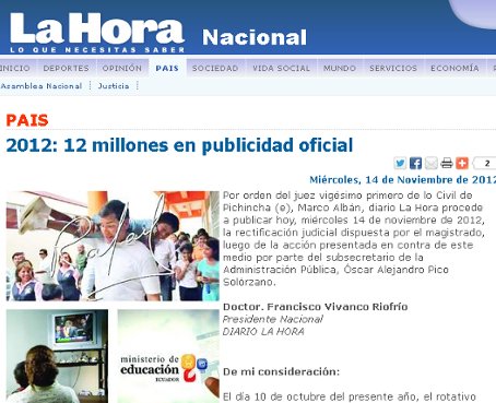 Ratifican fallo contra diario La Hora, que acudirá ante la CIDH