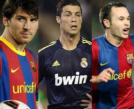 Messi, Cristiano Ronaldo e Iniesta, los candidatos al Balón de Oro en el 2012