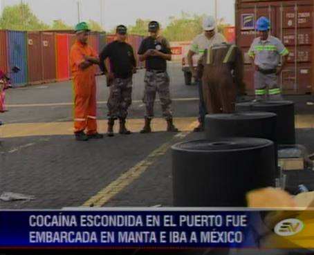 Descubren casi media tonelada de cocaína camuflada en cauchos en puerto de Guayaquil