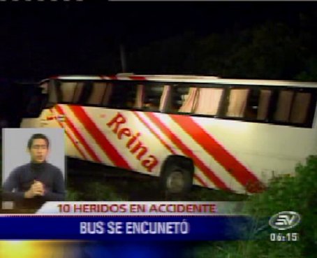 Diez heridos deja un accidente de bus de cooperativa Reina del Camino