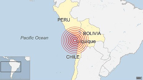 Elevan a 8.2 grados el sismo ocurrido en Chile