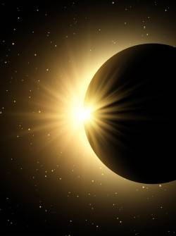 Space sky background with a solar eclipse design