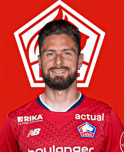 Giroud con el uniforme del Lille