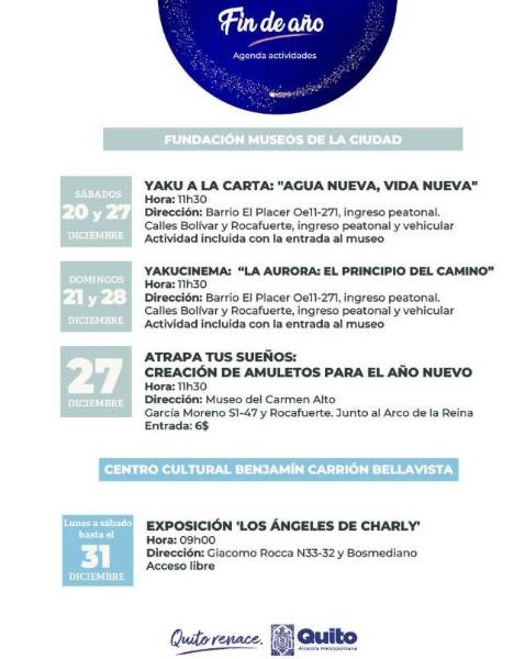 Esta es la agenda de actividades por Fin de Año en Quito este 2025