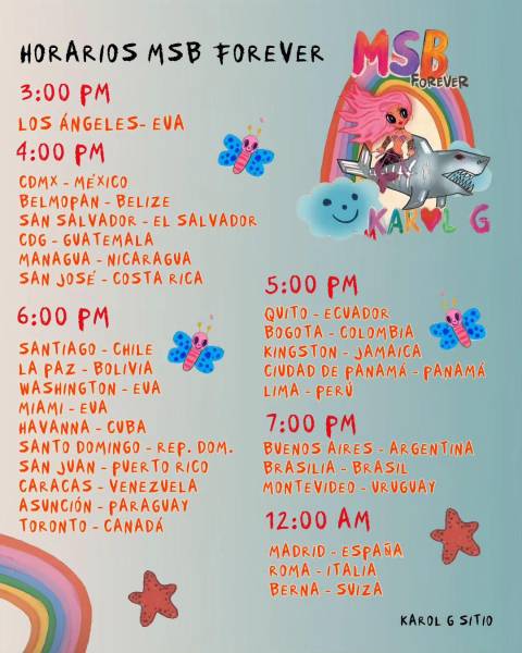 Horarios de la transmisión en vivo del último concierto de Karol G desde España