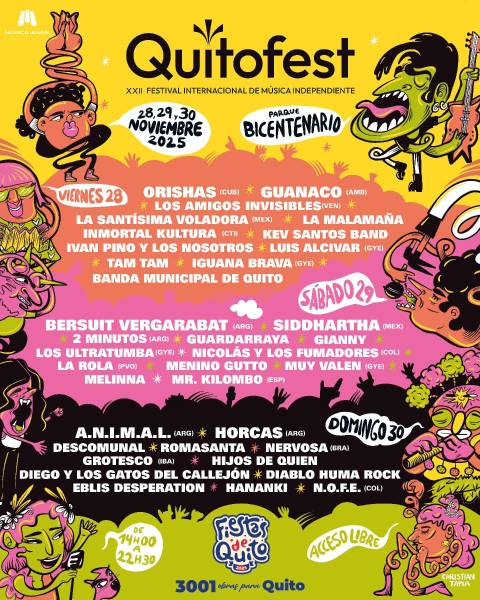QuitoFest 2025 | Bersuit Vergarabat, Siddhartha...: estos son los artistas internacionales confirmados