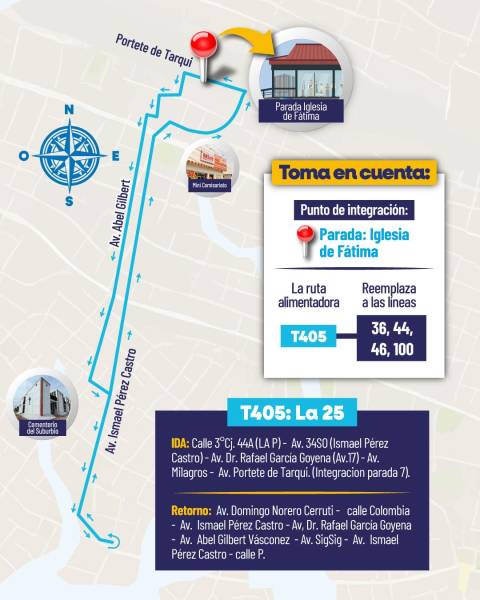 Imagen de la ruta alimentador cinco, que iniciará este 23 de junio.
