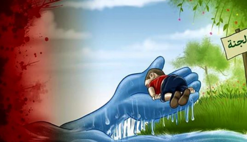 Artistas dibujan a niño sirio como protesta ante crisis migratoria